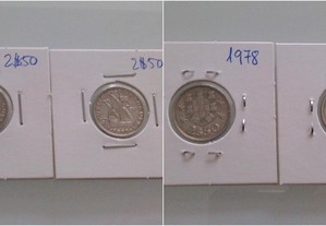 Lote 8 moedas 2,50 escudos; OFERTA: 5 escudos 1998 e 20 escudos 1999