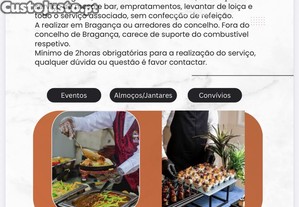 Serviços catering no seu negócio ou em casa particular