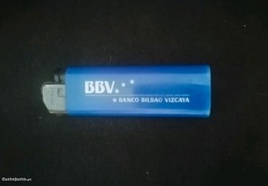 Isqueiro com a gravação da publicidade do antigo Banco Bilbao Viscaya, BBV