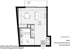 Apartamento T0, Com Piscina, Ao Hospital De São...