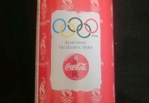 Copo vidro edição aos jogos Olímpicos Atlanta em 1996 com lançamento Mac Donalds menção Coca Cola