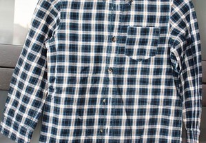 Camisa xadrez azul e preto da BENETTON tamanho 4 anos