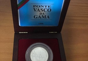 Moeda proof de prata Ponte Vasco da Gama 1998