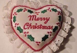 Almofada coração "Merry Christmas"