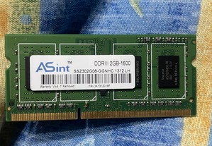 DDR3 2GB-1600 ASINT Portátil ASUS
