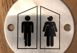 Placa identificativa WC Mulheres e Homens em alumínio
