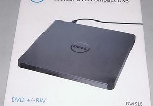 Leitor/gravador DVD USB externo Dell DW316 NOVO