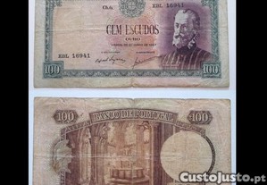Notas Portuguesas - 100$ escudos (Pedro Nunes)