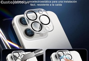 Protetor de lente de câmara para iPhone 15 Pro e 15 Pro Max cristal vidro temperado 9H, ultra HD