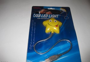 Lâmpada LED, com entrada USB para PC ou Portátil.