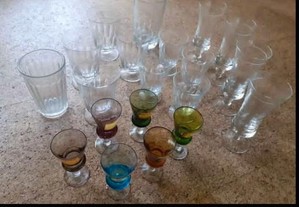 copos em vidro antigos