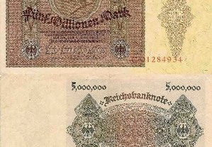 Alemanha-Nota de 5.000.000 Mark 1923 - bela rara
