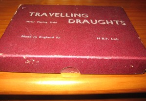 Jogo antigo Damas Viagem, made in England,déc.1950