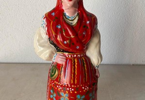 Garrafa para licor em vidro traje tradicional de minhota