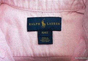 Camisa rosa claro original da RALPH LAUREN tamanho 4 anos