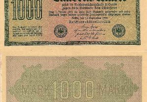Alemanha(Rep. Weimar)-Nota de 1000 Mark 1922 -nova