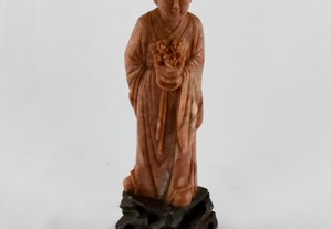 Figura de Imortal Lan Caihe, China, Pedra de Sabão, circa 1900