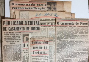Brasil - recortes jornais (1952) amor Ayres/Diacuí