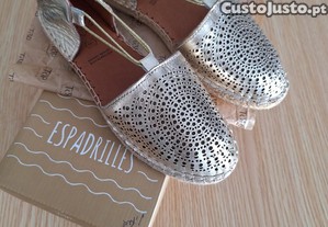 Sapatos em pele, feitos  mo marca Espadrilles - N 37- Novos