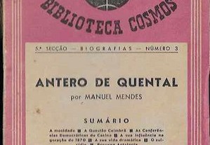 Manuel Mendes. Antero de Quental.
