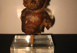 Antigo fragmento talha cabeça de menino jesus s16