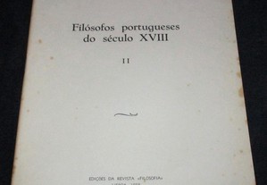 Livro Filósofos portugueses do século XVIII