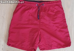 Calo de Banho Curto Menino 10-12 anos Vermelho