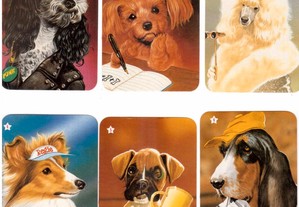 Coleção completa e numerada de 12 calendários sobre cães 1993