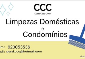 Serviços de limpeza doméstica, condomínios e empresas