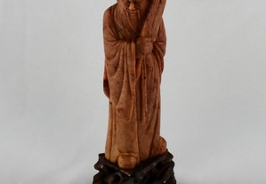 Figura de Imortal Lan Caihe, China, Pedra de Sabão, circa 1900