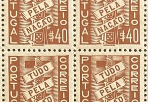 Bloco de 4 selos novos de $40 - Tudo Pela Nação - 1935