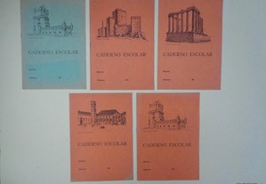 Antigos cadernos escolares Monumentos portugueses