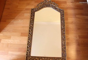 Espelho moldura Madeira e Gesso Entalhado Luís XV