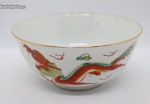 Taça Porcelana Chinesa 16 cm Fina Dragões e Fénix