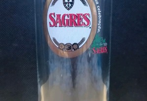 Copo em vidro da cerveja Sagres Milenium aferição 20 cl AD/ 99