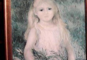 quadro tela menina c/flores de Pierre Auguste Renoir l 57 x a 78