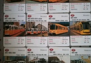 Baralho de 40 cartas com fotos diferentes de vários eléctricos de alguns países