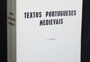 Livro Textos Portugueses Medievais Correa de Oliveira e Saavedra Machado