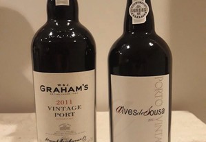 2 garrafas de vinho do porto vintage 2011