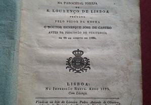 Sermão do Desagravo do S.S. do Desacato da Igreja S. Lourenço de Lisboa-1825