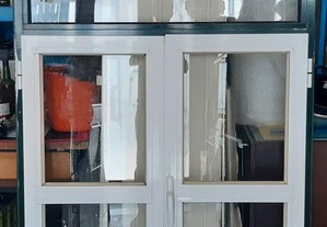 Estrutura Janela Alumínio 110,5x176x8cm 2 Portas Vidros Simples