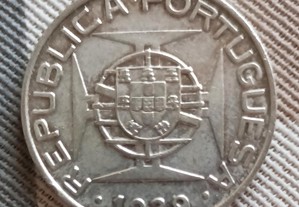 Moeda prata São Tomé e Príncipe 10 escudos de 1939