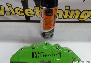 Tinta em spray de alta temperatura Foliatec de cor verde brilhante para bombas / pinças de travão, kit 2 componentes.