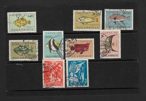 9 selos usados. Moçambique 1950/51