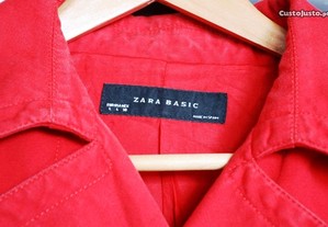 Casaco 100 por cento algodão vermelho ZARA t. L
