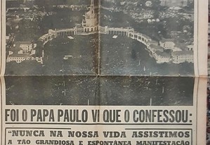 Papa Paulo VI Visita a Portugal Jornal Raro