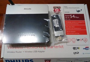 Kit Wireless Philips Router e adaptador USB - Novo