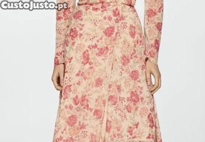 Vestido comprido floral da Mango novo