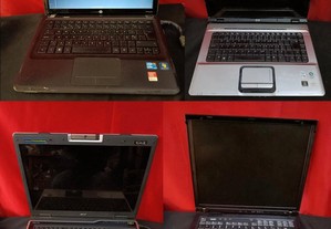 4 portateis para peças 2 HP , Acer e IBM