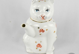 Bule em porcelana da China em forma de Gato